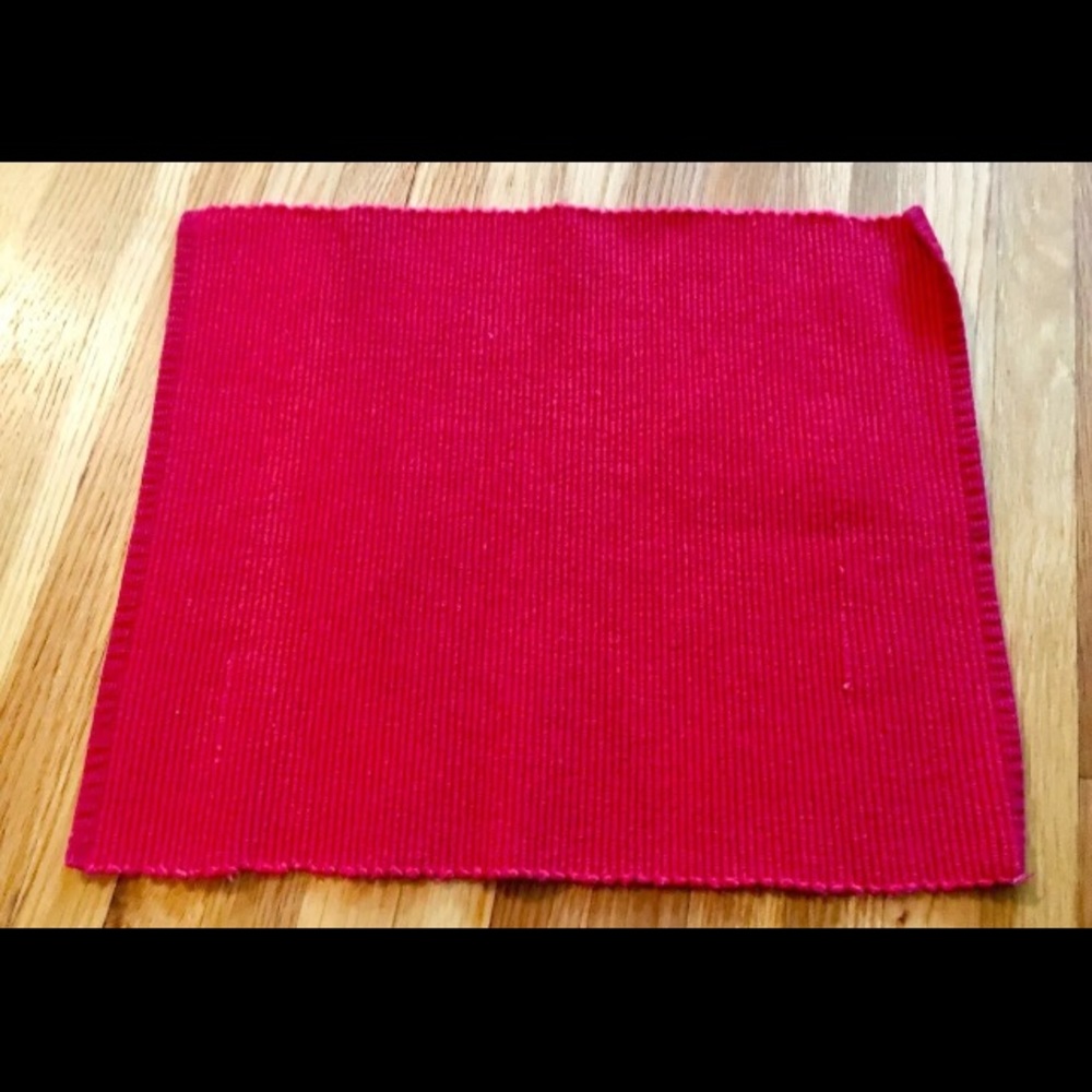 4878 set of Four RED CORDUROY TABLE PLACEMATS